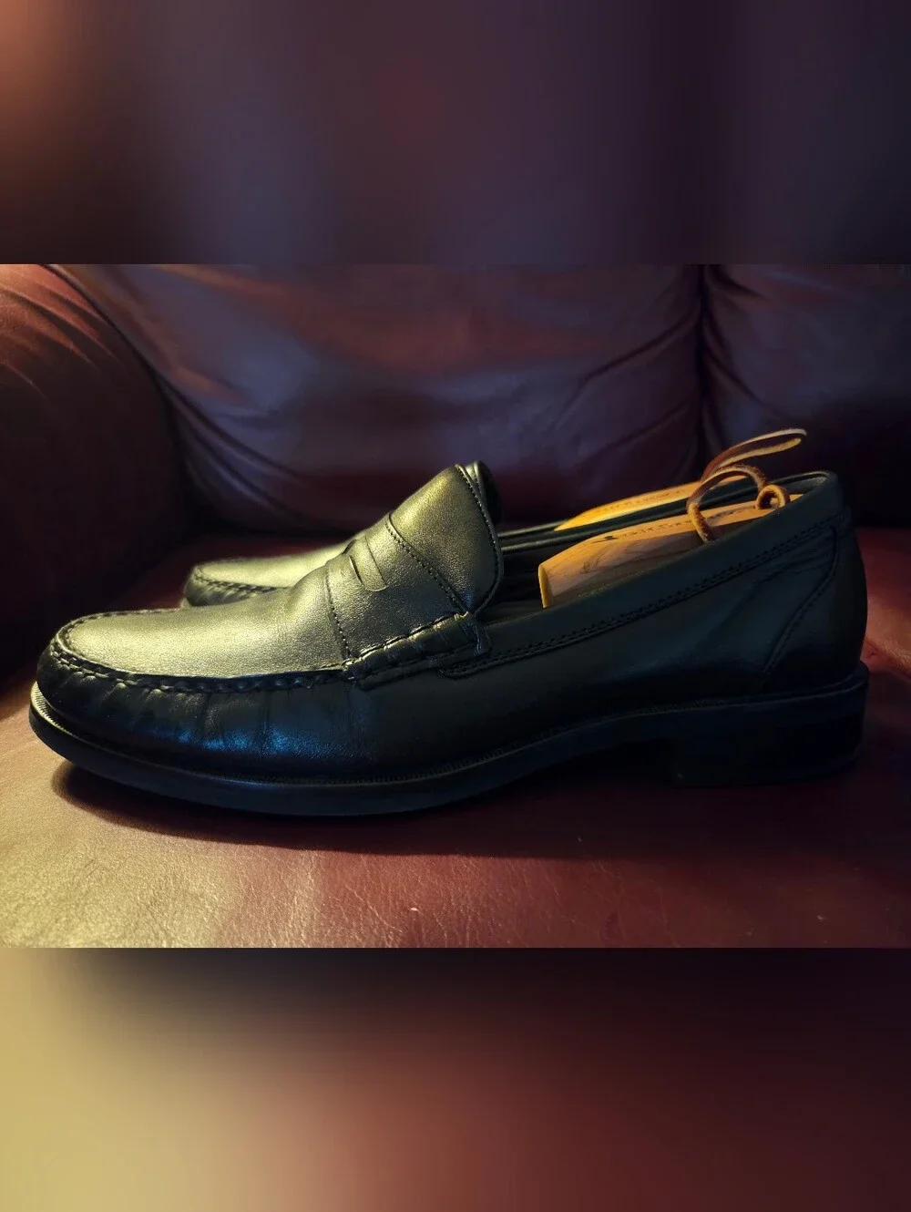 Cole Haan Pinch Sanford Penny Loafers Mens 10.5 Used Black Color Designer